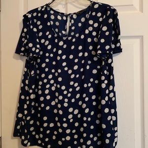 Forever 21 + Plus Polka Dot Navy Blouse